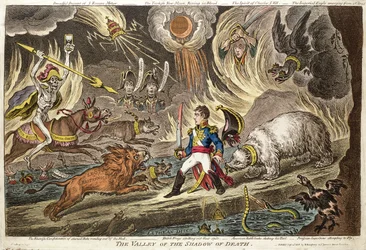 «Dødsskyggens dal» av James Gillray, utgitt 24. september 1808