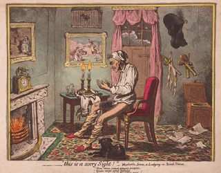 ?.dette er et beklagelig syn! Pub. 1786 (håndfarget gravering)