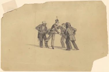 Studie for "Militia Training" [recto]