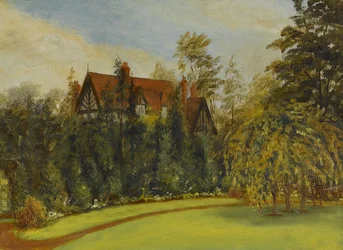 Bredvann fra hagen, tidlig på 1900-tallet (olje på plate)