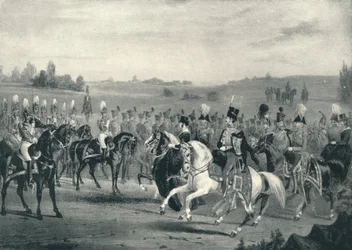Gjennomgang av 1. livgarde og 8. husarer, 4. juni 1842, 1842 1909