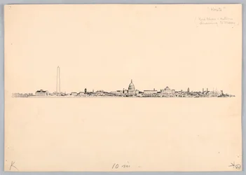 Washington Skyline, Design for Washington Board of Trade Dinner, 13. mai 1908