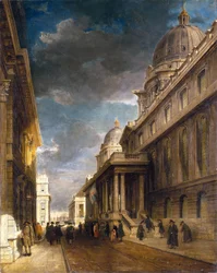 Greenwich Hospital (England) (nå College Walk), sett fra vest mot Grand Square. Olje på lerret