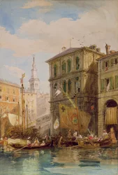 Palazzo Dei Camerlenghi, Venezia, ca. 1835-55 (blyant og akvarell)