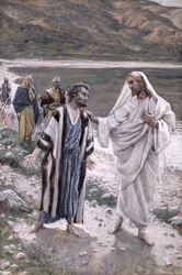 Feed My Lambs, illustrasjon for The Life of Christ, ca. 1884-96 (wc og gouache på papp)