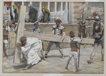 Jesus Bearing the Cross, illustrasjon fra The Life of Our Lord Jesus Christ, 1886-94 (wc over grafitt på papir)
