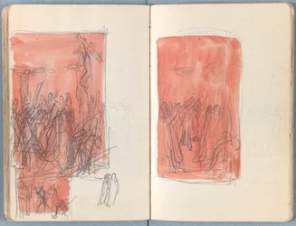 Sider fra et album med Sketches for The Life of Our Lord Jesus Christ, slutten av 1880-tallet (grafitt og vask på papir)