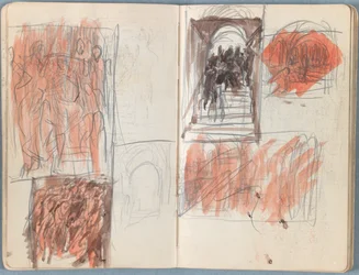 Sider fra et album med Sketches for The Life of Our Lord Jesus Christ, slutten av 1880-tallet (grafitt og vask på papir)