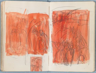 Sider fra et album med Sketches for The Life of Our Lord Jesus Christ, slutten av 1880-tallet (grafitt og vask på papir)