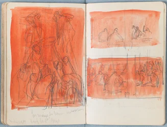 Sider fra et album med Sketches for The Life of Our Lord Jesus Christ, slutten av 1880-tallet (grafitt og vask på papir)