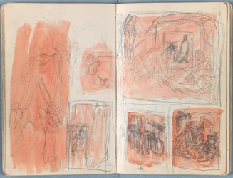 Sider fra et album med Sketches for The Life of Our Lord Jesus Christ, slutten av 1880-tallet (grafitt og vask på papir)