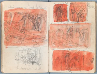 Sider fra et album med Sketches for The Life of Our Lord Jesus Christ, slutten av 1880-tallet (grafitt og vask på papir)