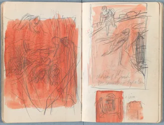 Sider fra et album med Sketches for The Life of Our Lord Jesus Christ, slutten av 1880-tallet (grafitt og vask på papir)