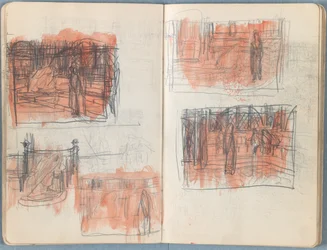 Sider fra et album med Sketches for The Life of Our Lord Jesus Christ, slutten av 1880-tallet (grafitt og vask på papir)