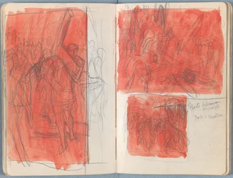 Sider fra et album med Sketches for The Life of Our Lord Jesus Christ, slutten av 1880-tallet (grafitt og vask på papir)