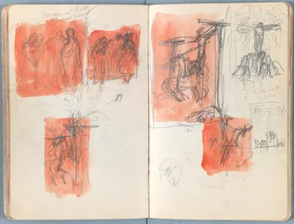 Sider fra et album med Sketches for The Life of Our Lord Jesus Christ, slutten av 1880-tallet (grafitt og vask på papir)