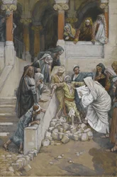 Den blinde og stumme mannen besatt av djevler, illustrasjon fra Vår Herre Jesu Kristi liv (wc over grafitt på papir)