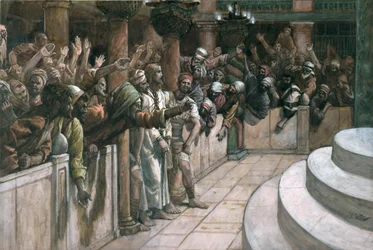 The False Witness, illustrasjon for The Life of Christ, ca. 1884-96 (wc & gouache på papp)