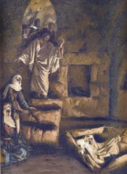 The Resurrection of Lazarus - The Resurrection of Lazarus - fra "" The Life of Our Lord Jesus Christ"" - 1899 av James Tissot - The Life of Our Lord Jesus Christ, av Jacques Joseph (Jacques Joseph) Tissot dit James Tissot (1836- 1902)