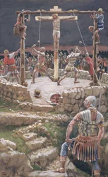 The Wedging of the Cross, illustrasjon for The Life of Christ, ca. 1886-94 (wc & gouache på papp)