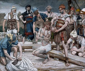 The Wine Mixed with Myrrh, illustrasjon for The Life of Christ, ca. 1884-96 (wc & gouache på papp)