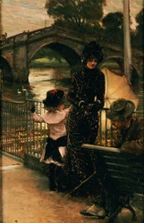 Kunstneren, fru Kathleen Newton og hennes niese, Lilian Hervey, ved Themsen i Richmond, 1878-79