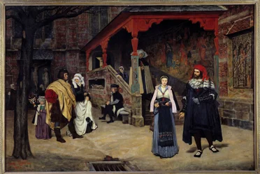 Møtet mellom Faust og Margarita Illustrasjon av "" Faust"" av Johann Wolfgang von Goethe. Maleri av Jacques Joseph (Jacques-Joseph) Tissot dit James Tissot (1836-1902)