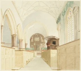 Interiør av St Mary-le-Port kirke