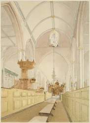 Interiør av Temple Church, med utsikt mot øst