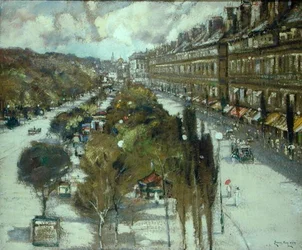 Parisian Boulevard (pastell på papir)