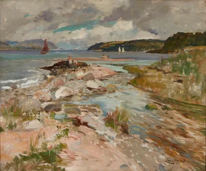Shore Near Inverkip (olje på lerret)