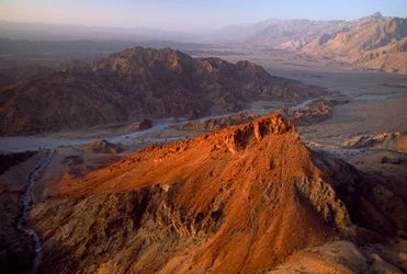 Al Jabal al Akhdar-området, Nakhl til Jabal ash Sham, Oman. Luftfoto. OMAN, DEN ARABISKE HALVØY.