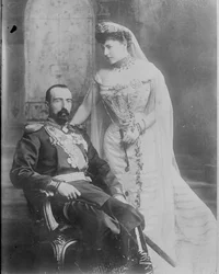 Storhertug Michael Mikhailovich av Russland og hans kone grevinne Sophie de Torby, 1902