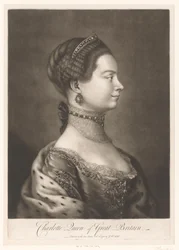 Portrett av Charlotte van Mecklenburg Charlotte Queen of Great Britain (tittel på objekt)