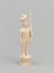 Hvit bonde, sjakkbrikke, India, 1820 ca