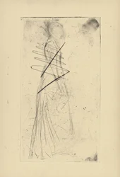 [76] Inntrykk fra kansellerte plater av Whistler - [Woman Standing].