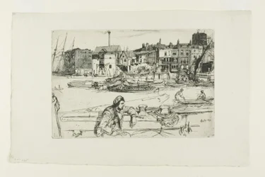 Black Lion Wharf, fra A Series of Sixteen Etchings of Scenes on Themsen ("Thames-settet")