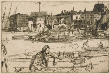 Black Lion Wharf, fra Themsen-serien (En serie på seksten etsninger av scener ved Themsen og andre motiver)