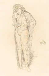 Drapert figur, stående