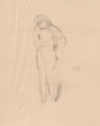 Drapert figur, stående
