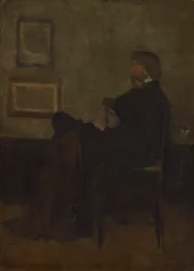 Studie til „Arrangement i grått og svart nr. 2: Portrett av Thomas Carlyle“