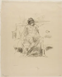 Den draperte figuren, sittende