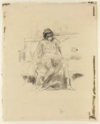 Den draperte figuren, sittende