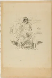 Den draperte figuren, sittende