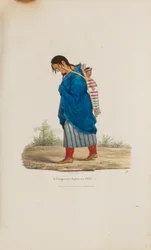 En kvinne og et barn fra Chippeway, fra The Aboriginal Portfolio