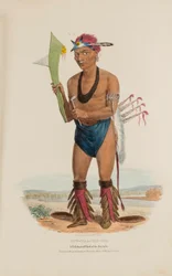 CUT-TAA-TAS-TIA; En berømt høvding for revestammen, fra The Aboriginal Portfolio