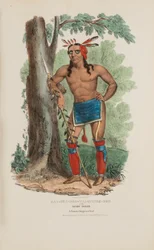 KAA-NUN-DER-WAAGUINSE-ZOO eller bærplukkeren; en berømt chippewa-høvding, fra The Aboriginal Portfolio