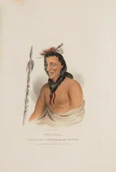 TSHU-GU-GA; En berømt høvding halvt Winnebago og halvt fransk, fra The Aboriginal Portfolio