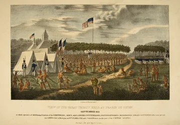 Utsikt over den store traktaten holdt på Prairie du Chien, september 1825