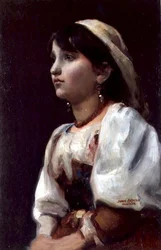 Italiensk jente, ca. 1890 (olje på lerret)